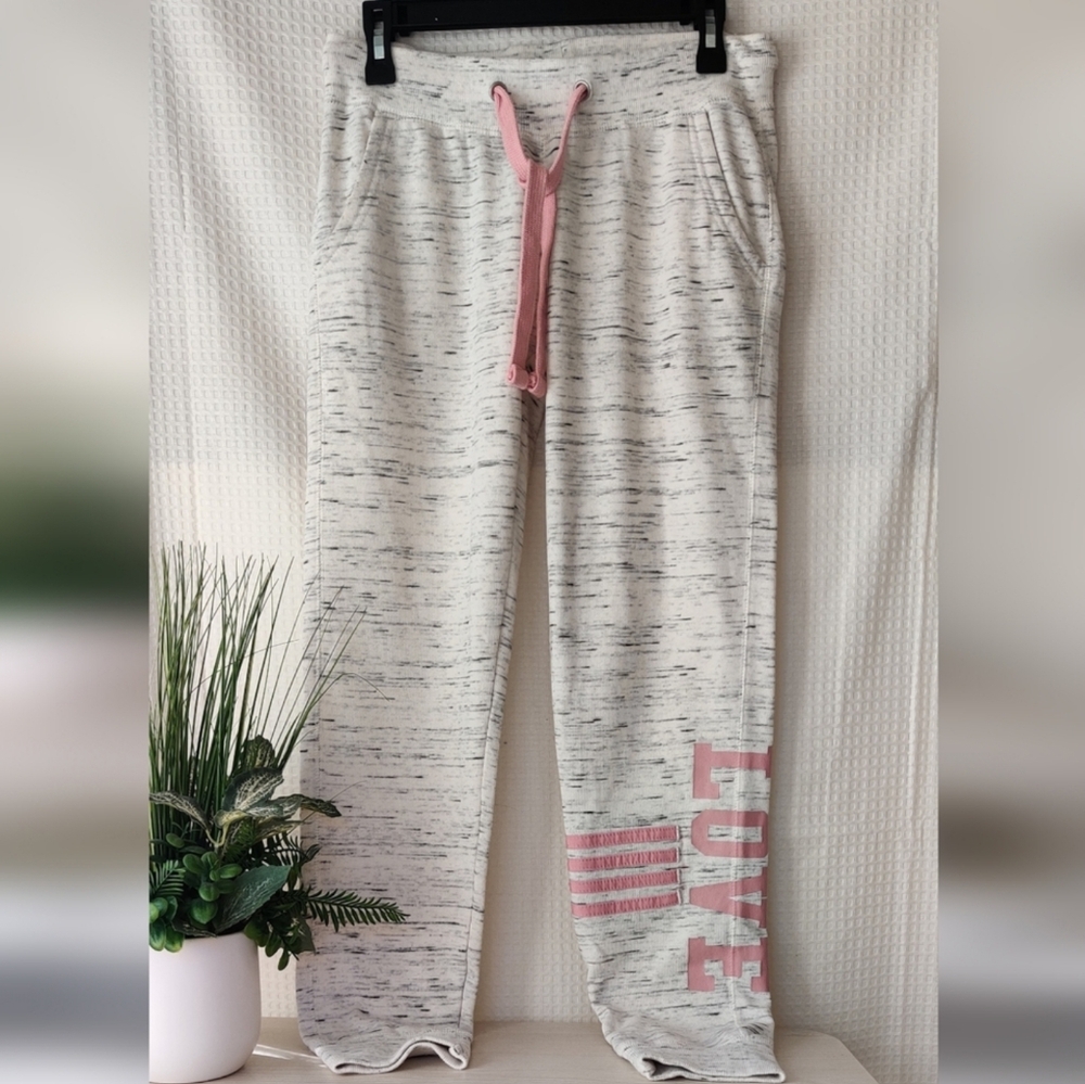 Reflex Girls Marble with Pink letters, "LOVE" Sweatpants Size Large(Youth)
